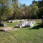 Bundles of foundation rocks - Foye Cabin